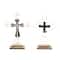 Brown Wood Contemporary Cross Sculpture Set